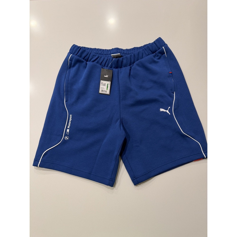 Puma BMW M Motorsport Shorts Mens Large Blue Athletic Gym Sweat Shorts